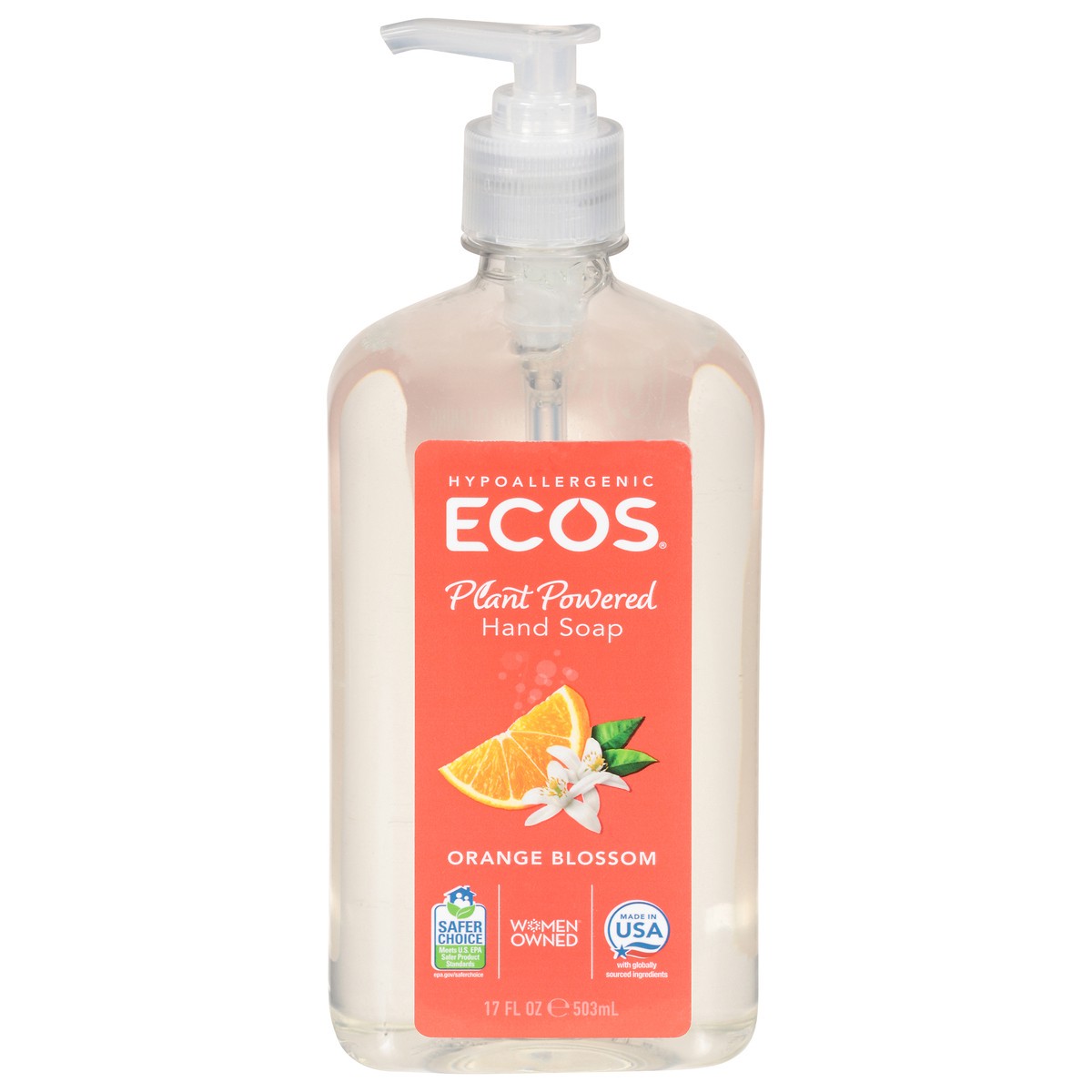 slide 1 of 9, ECOS Orange Blossom Hand Soap, 17 oz