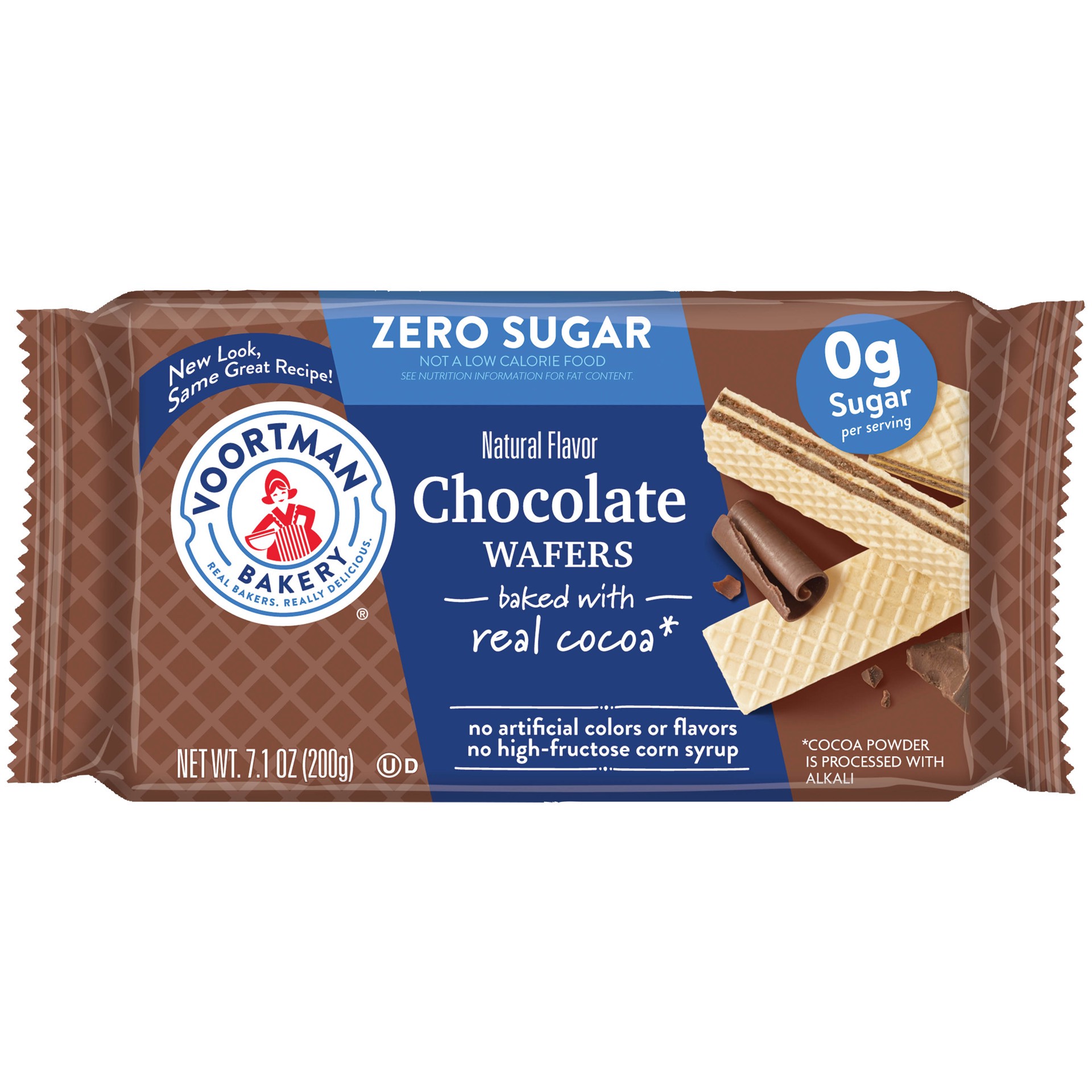 slide 1 of 9, VOORTMAN Bakery Zero Sugar Chocolate Wafers 7.1 oz, 7.1 oz