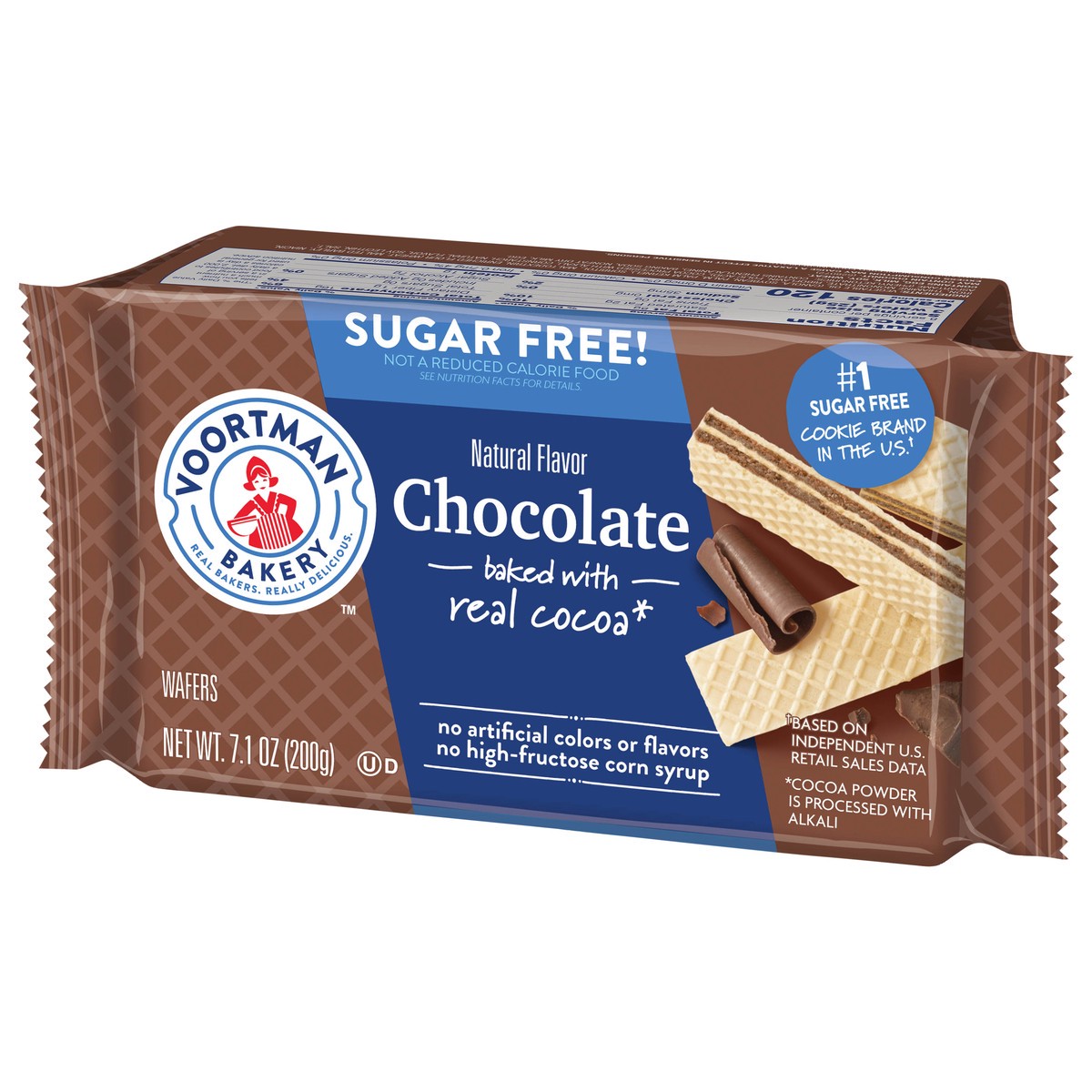 slide 2 of 9, VOORTMAN Bakery Zero Sugar Chocolate Wafers 7.1 oz, 7.1 oz
