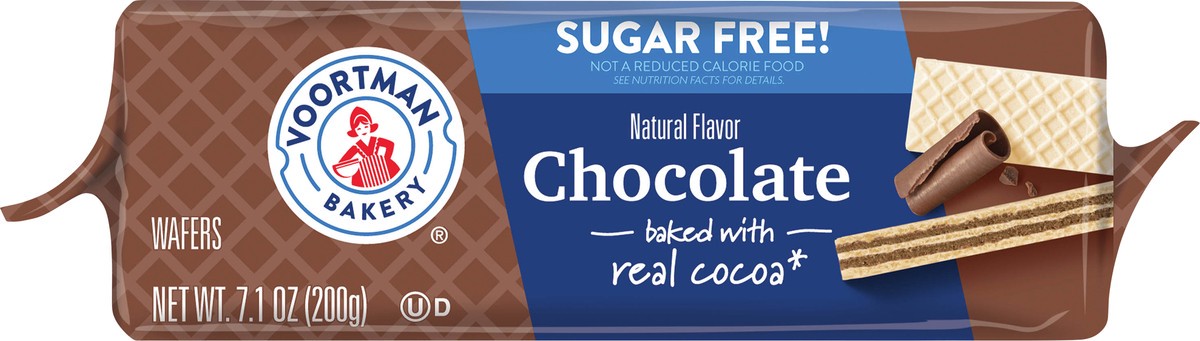 slide 3 of 9, VOORTMAN Bakery Zero Sugar Chocolate Wafers 7.1 oz, 7.1 oz