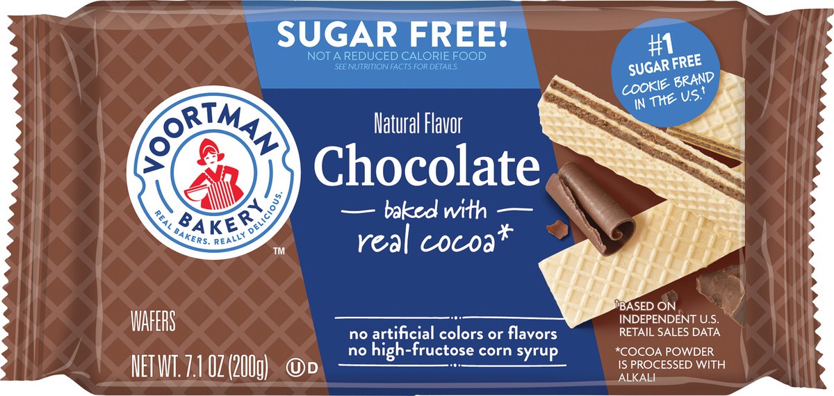 slide 4 of 9, VOORTMAN Bakery Zero Sugar Chocolate Wafers 7.1 oz, 7.1 oz