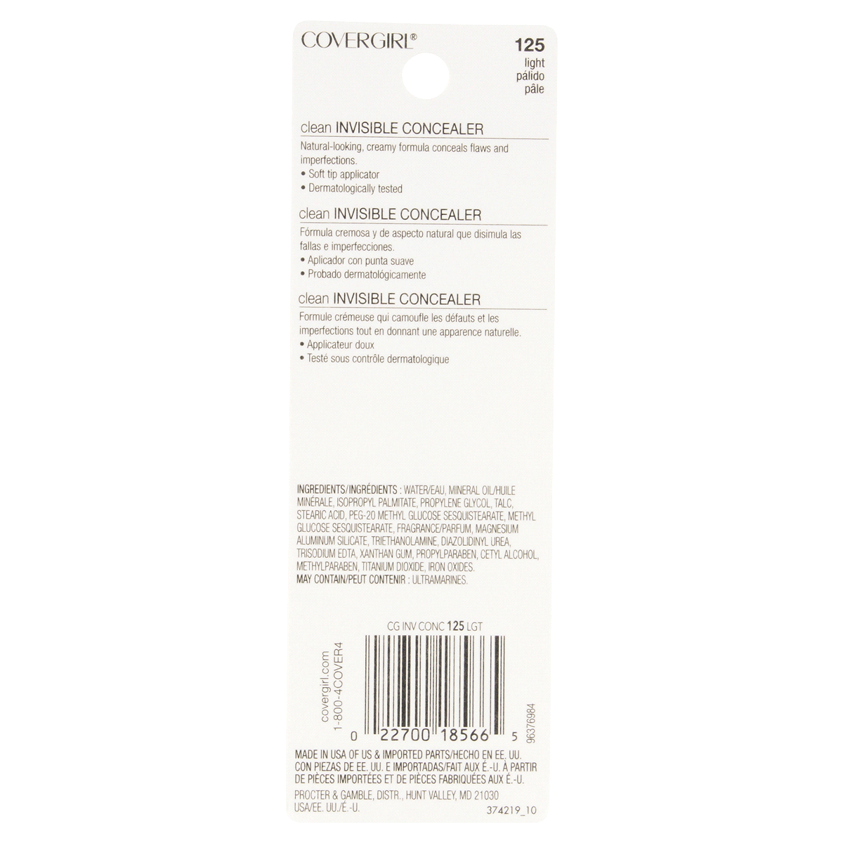 slide 2 of 2, Covergirl Clean Invisible Concealer Light, 1 ct