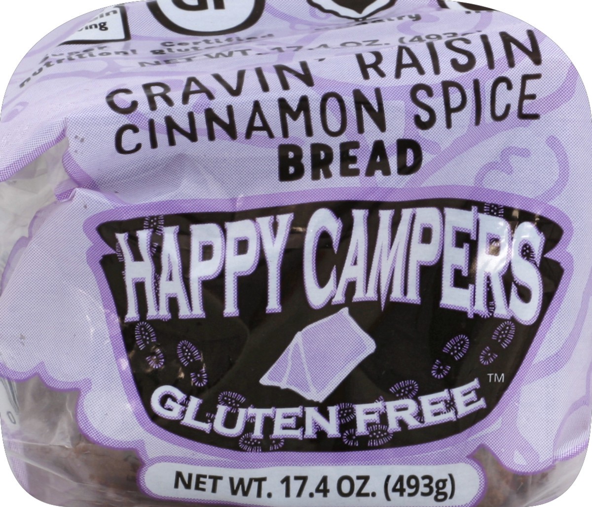 slide 1 of 6, Happy Campers Gluten Free Bread, Cravin Raisin Cinnamon Spice 17.4 oz, 17.4 oz