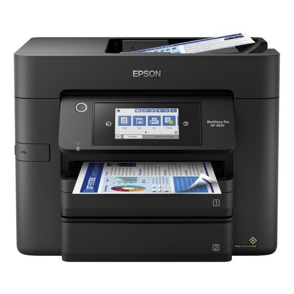slide 1 of 6, Epson Workforce Pro Wf-4830 Wireless Inkjet All-In-One Color Printer, C11Cj05201, 1 ct