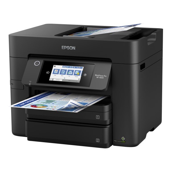 slide 5 of 6, Epson Workforce Pro Wf-4830 Wireless Inkjet All-In-One Color Printer, C11Cj05201, 1 ct