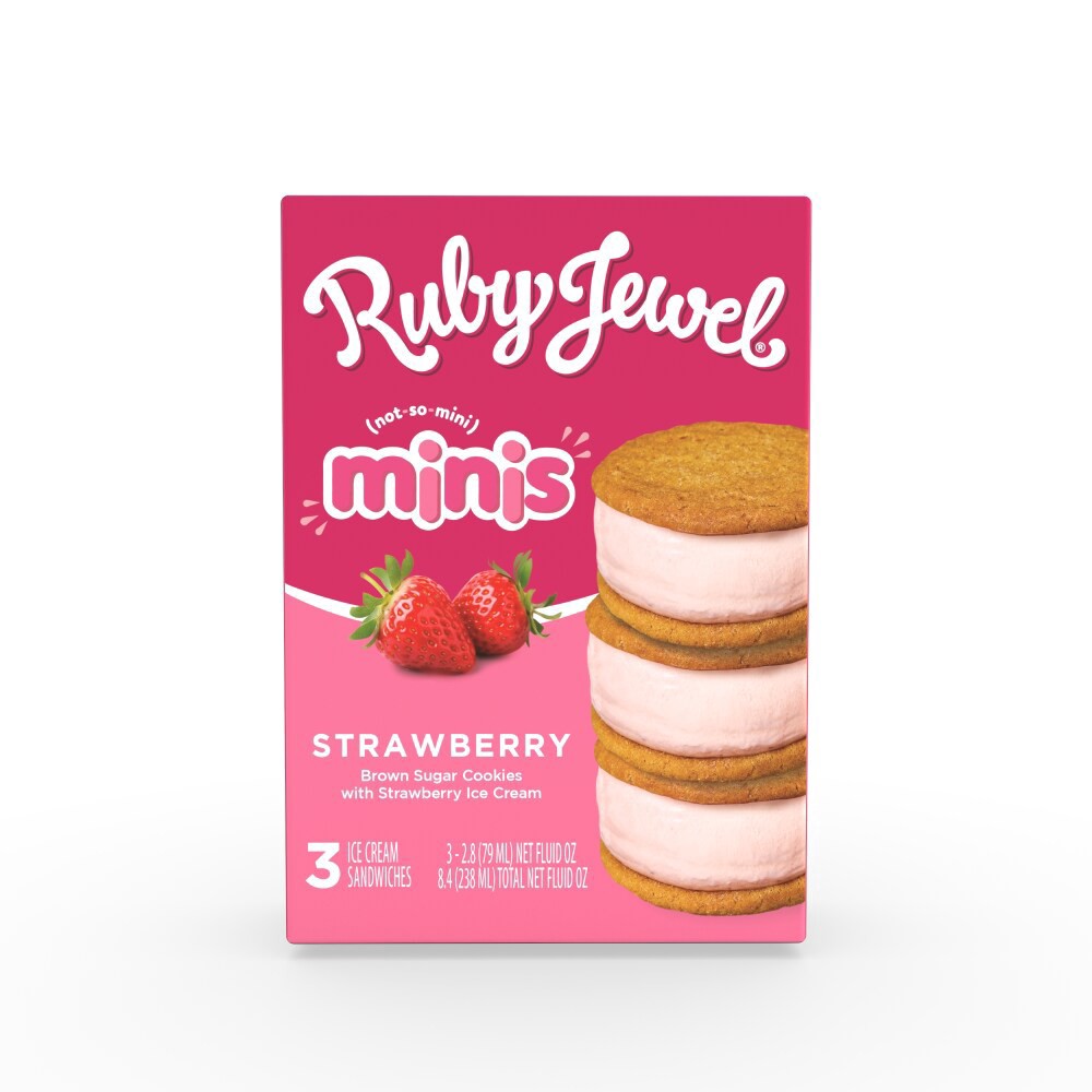 slide 1 of 1, Ruby Jewel Icecream Strby Sdwch Mni 2.800 Oz, 2.8 oz