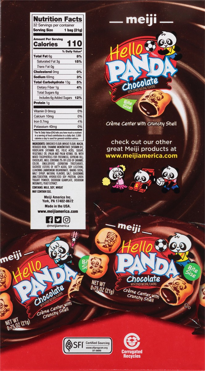 slide 2 of 13, Meiji Hello Panda Chocolate Cookie 32 - 0.75 oz Bags, 32 ct