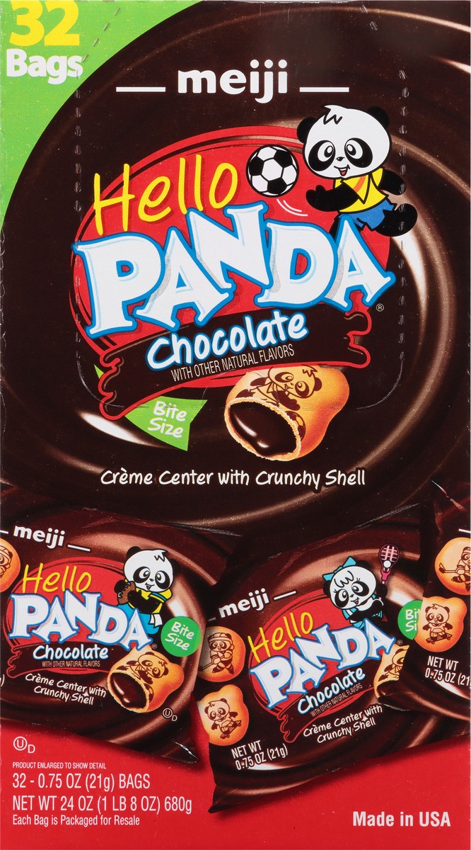 slide 12 of 13, Meiji Hello Panda Chocolate Cookie 32 - 0.75 oz Bags, 32 ct