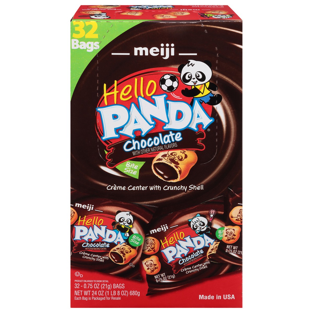 slide 1 of 13, Meiji Hello Panda Chocolate Cookie 32 - 0.75 oz Bags, 32 ct