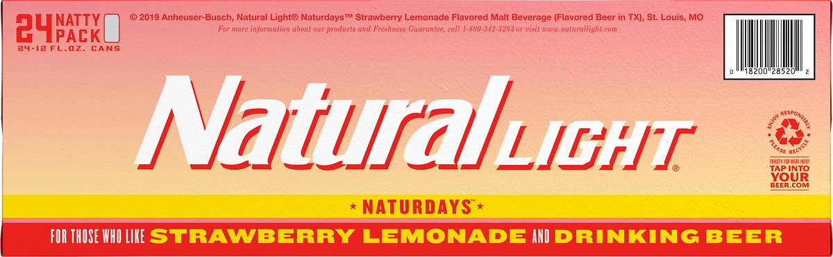 slide 3 of 8, Natural Light Naturdays 24 Natty Pack Beer 24 ea, 24 ct