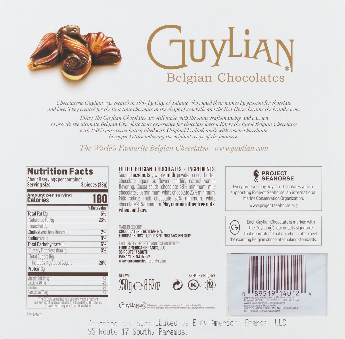 slide 8 of 12, Guylian Belgian Chocolates 22.0 ea, 9 oz