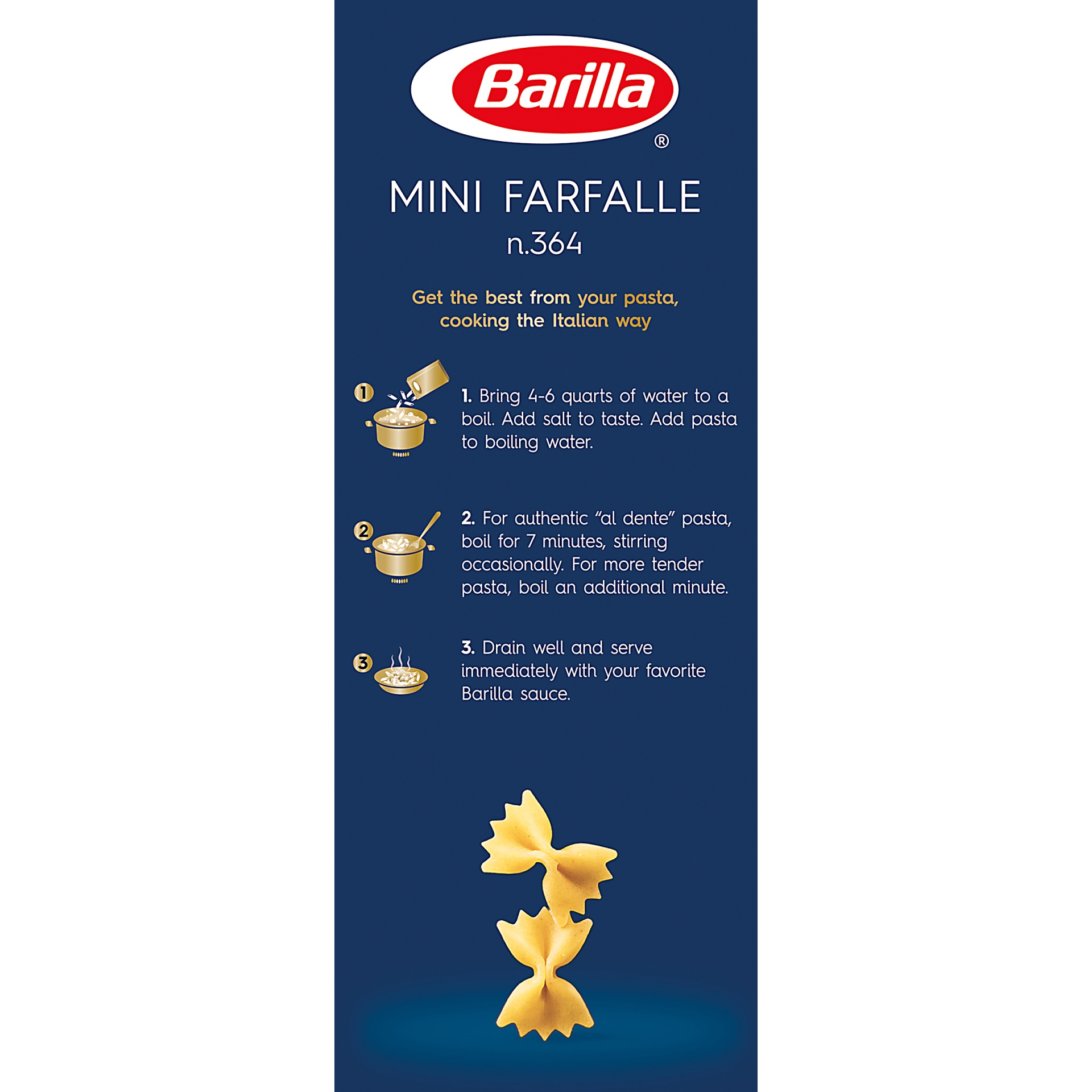 slide 4 of 8, Barilla Mini Farfalle Pasta, 16 oz
