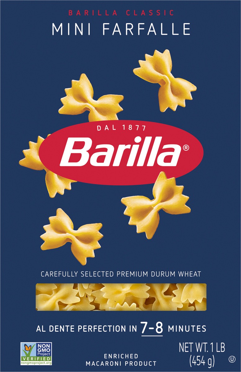 slide 6 of 9, Barilla Mini Farfalle Pasta, 1 lb