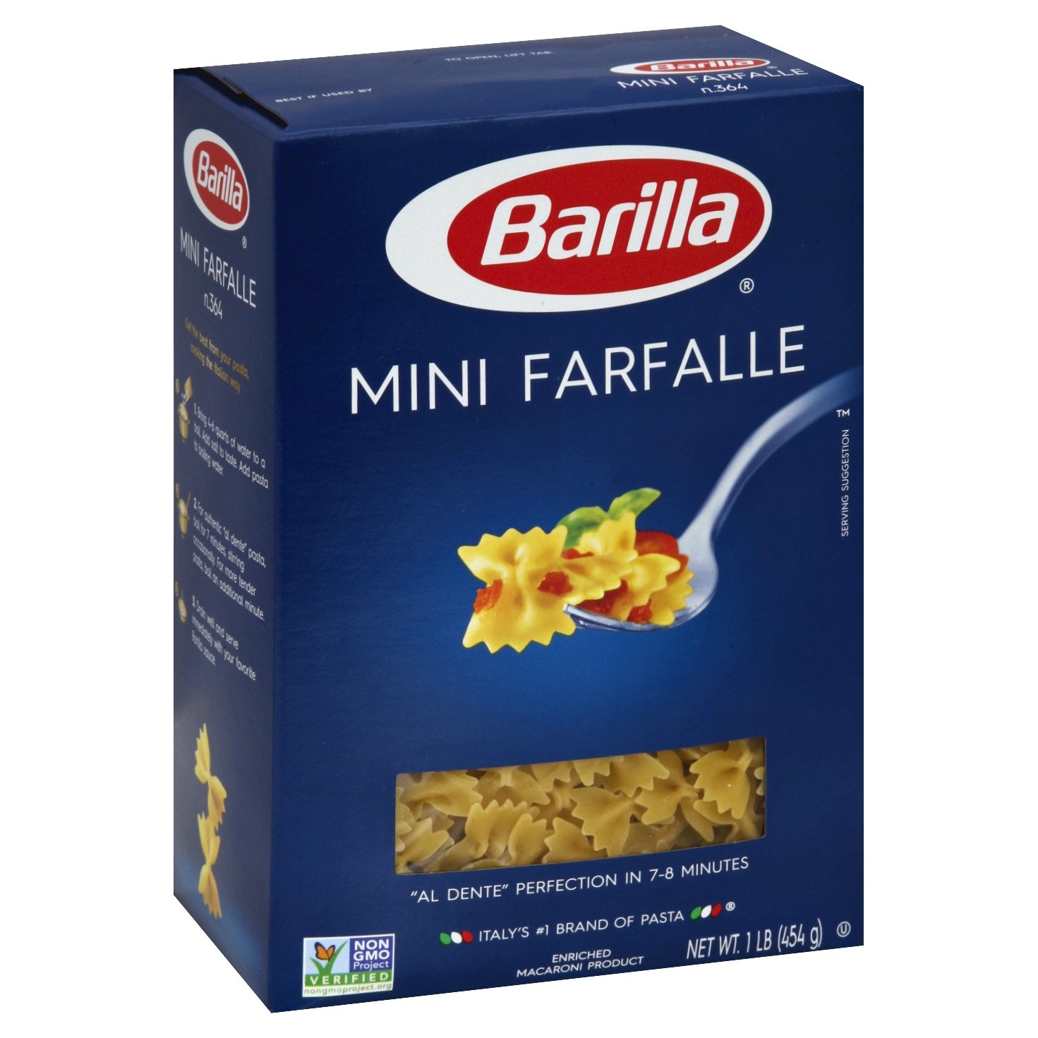 slide 1 of 8, Barilla Mini Farfalle Pasta, 16 oz
