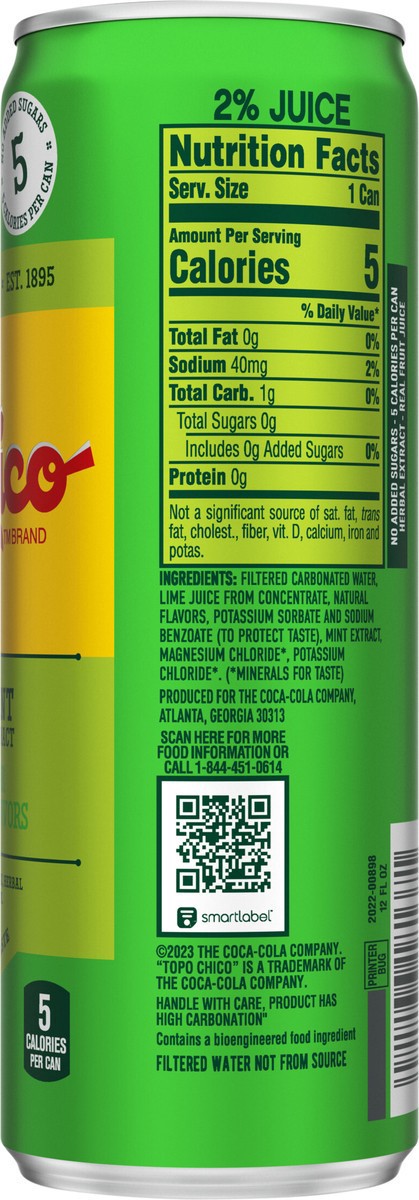 slide 4 of 7, Topo Chico Sabores Lime With Mint Extract Can- 12 fl oz, 12 fl oz