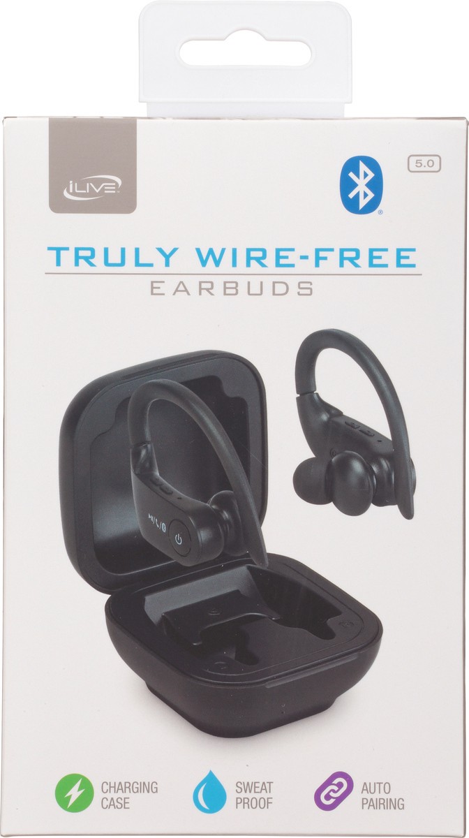 slide 1 of 8, iLive Black Truly Wire-Free Earbuds 1 ea, 1 ct