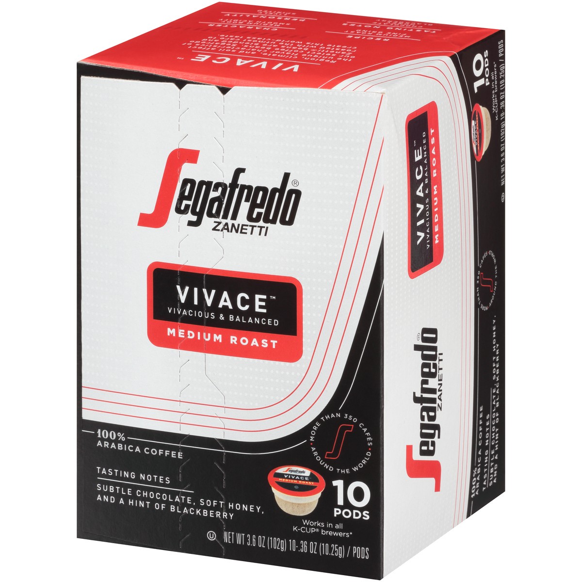 slide 3 of 9, Segafredo Zanetti Vivace Medium Roast Ground Coffee Pods - 3.6 oz, 3.6 oz