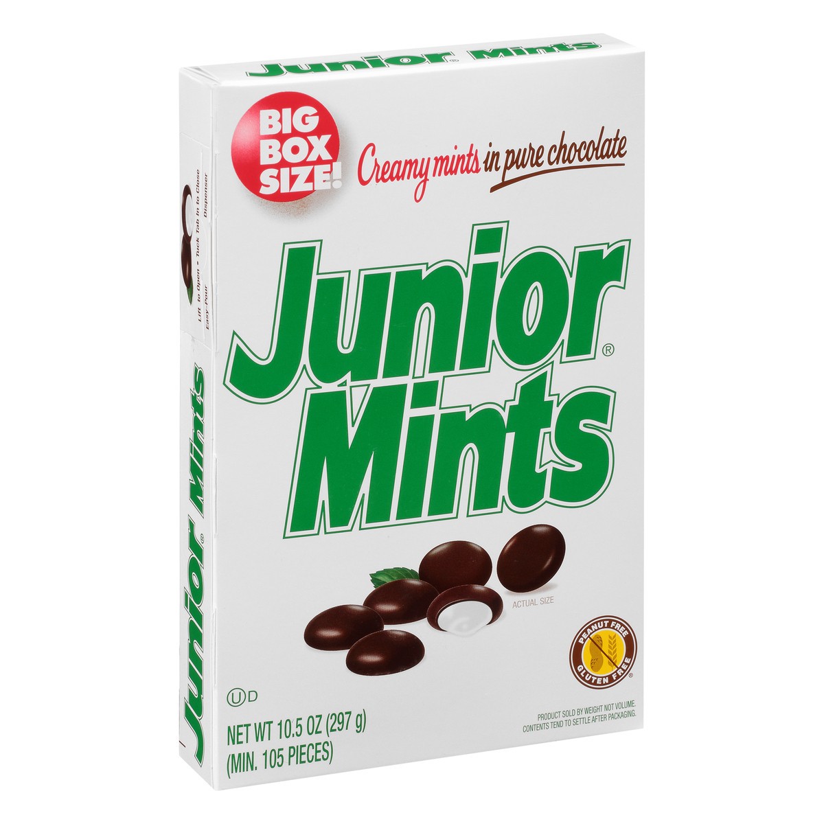 slide 2 of 13, Junior Mints Big Box Size! In Pure Chocolate Creamy Mints 10.5 oz, 10.5 oz