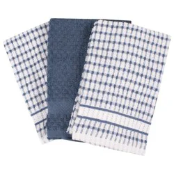 Everyday Living Popcorn Kitchen Terry Towels - Blue/White