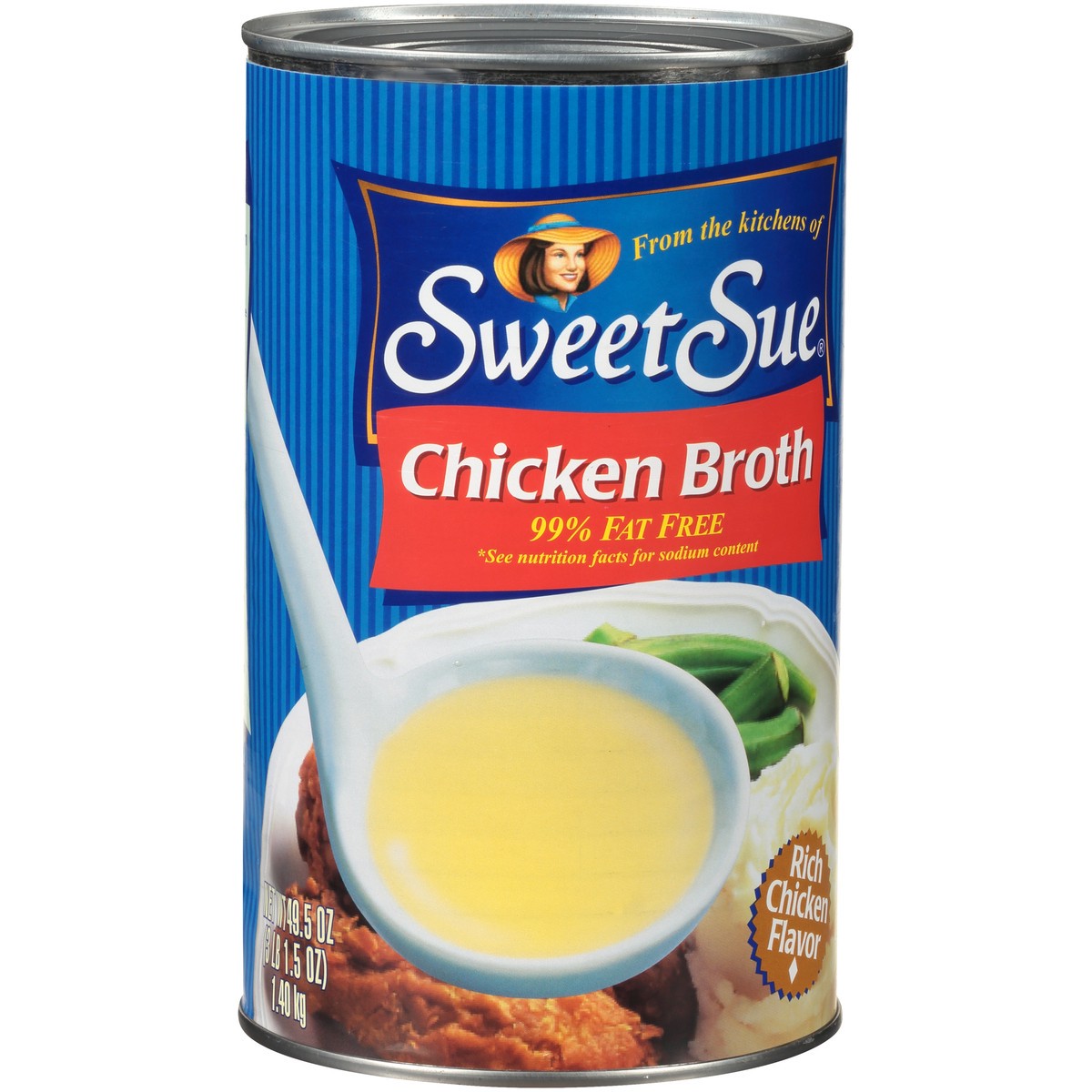 slide 10 of 11, Sweet Sue 99% Fat Free Chicken Broth 49.5 oz. Can, 49.5 oz