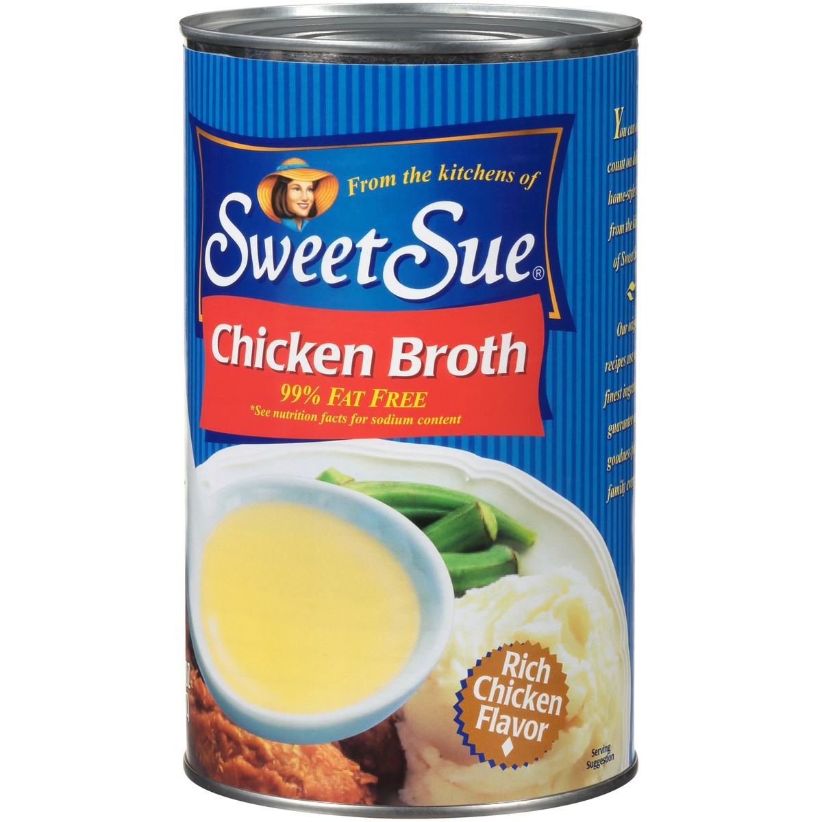 slide 2 of 11, Sweet Sue 99% Fat Free Chicken Broth 49.5 oz. Can, 49.5 oz