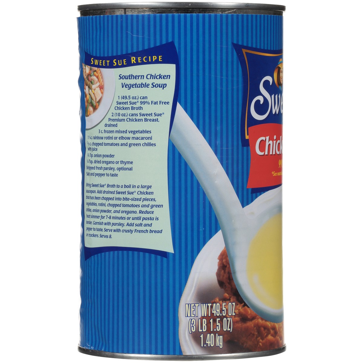 slide 6 of 11, Sweet Sue 99% Fat Free Chicken Broth 49.5 oz. Can, 49.5 oz