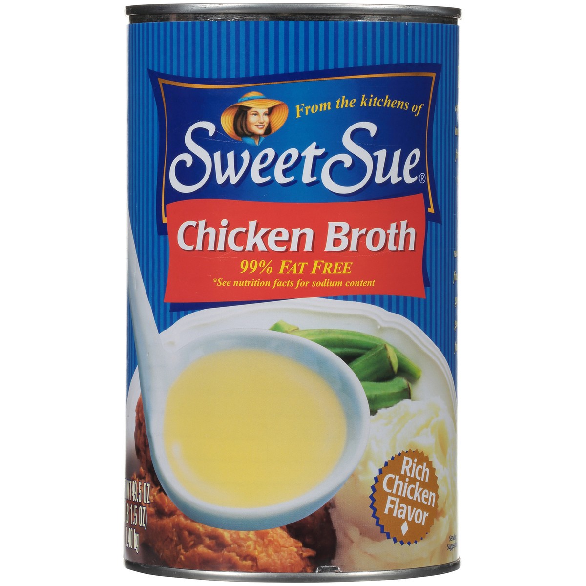 slide 8 of 11, Sweet Sue 99% Fat Free Chicken Broth 49.5 oz. Can, 49.5 oz