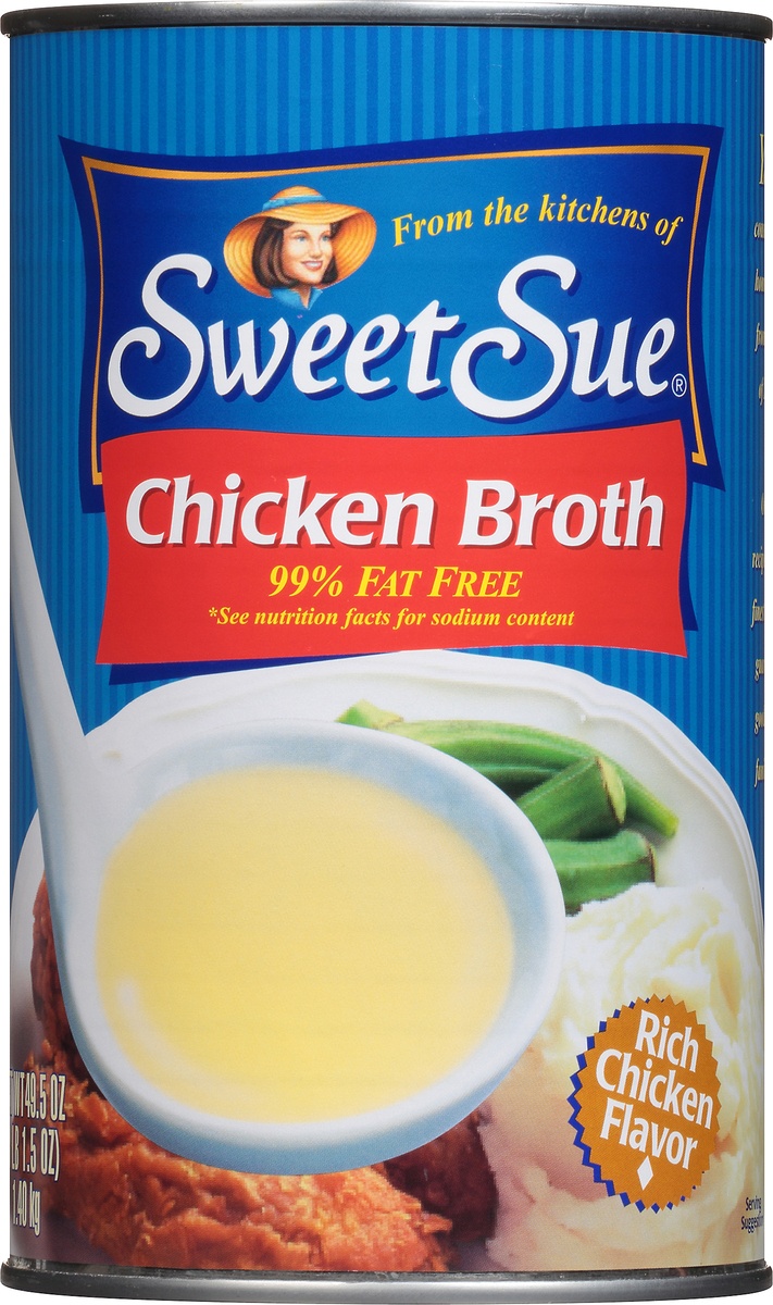 slide 9 of 10, Sweet Sue Chicken Broth, 49.5 oz