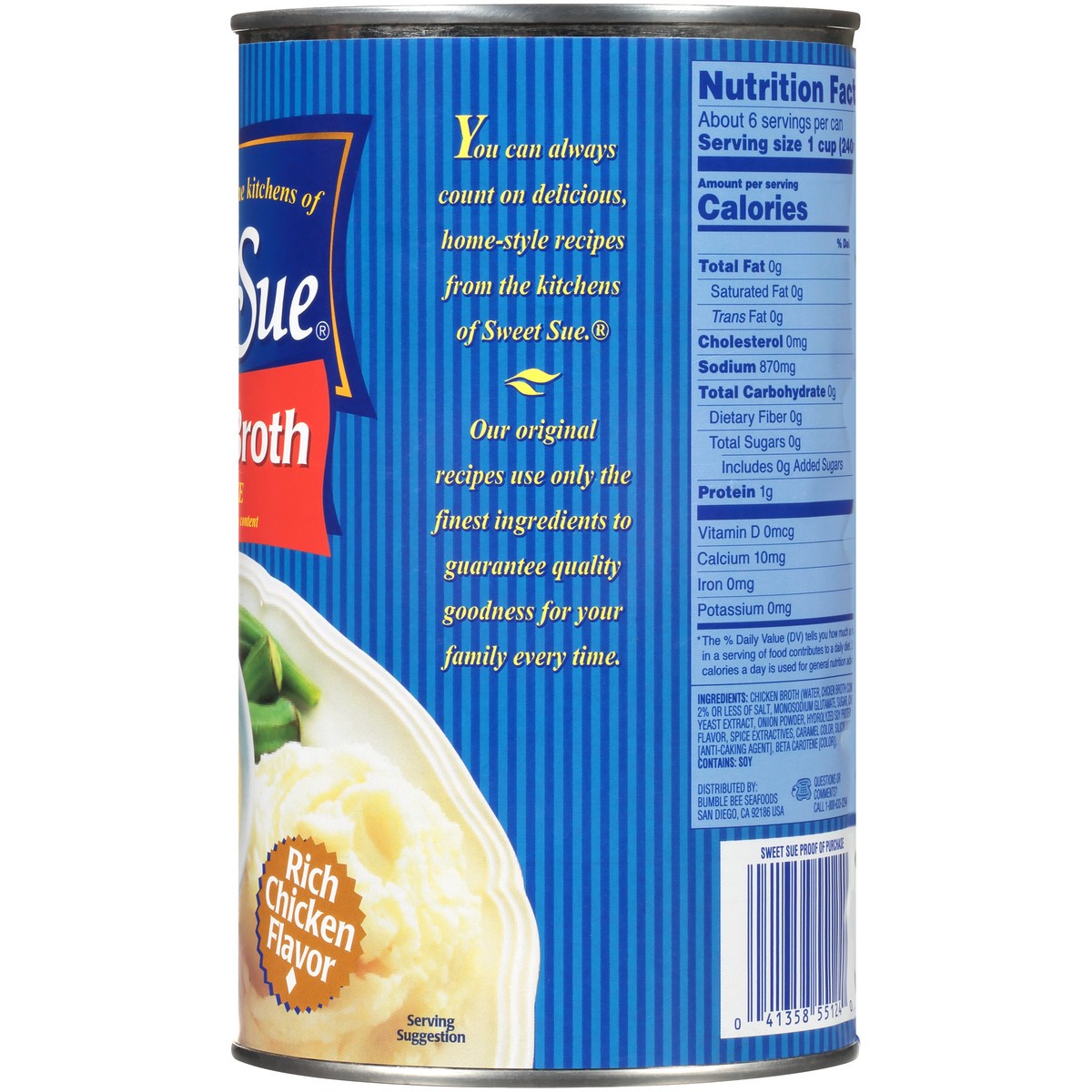 slide 9 of 11, Sweet Sue 99% Fat Free Chicken Broth 49.5 oz. Can, 49.5 oz