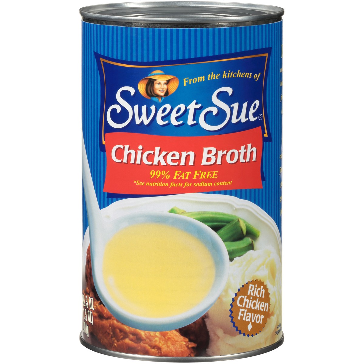 slide 1 of 11, Sweet Sue 99% Fat Free Chicken Broth 49.5 oz. Can, 49.5 oz