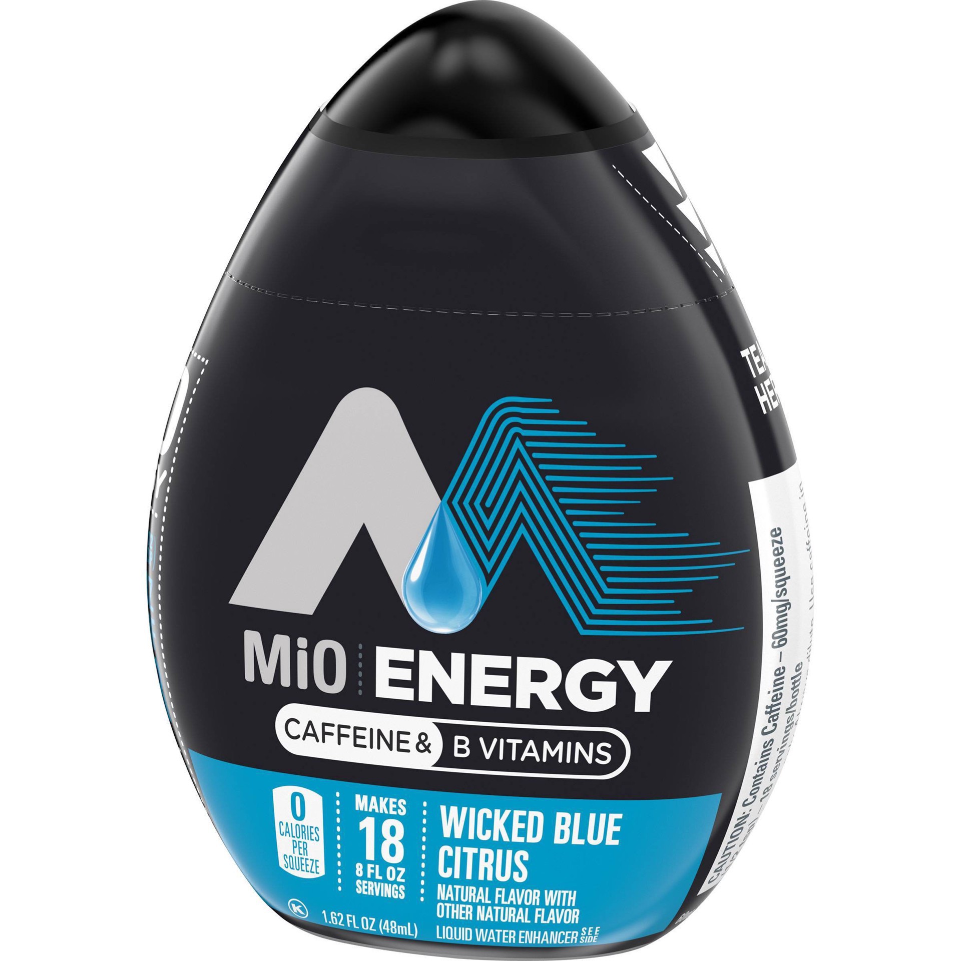 slide 8 of 19, MiO Energy Wicked Blue Citrus Naturally Flavored Liquid Water Enhancer with Caffeine & B Vitamins - 1.62 oz, 1.62 oz