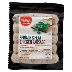 Raley's Purely Made Chicken Sausage, Spinach & Feta 12 oz