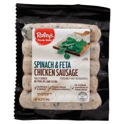 Raley's Purely Made Chicken Sausage, Spinach & Feta 12 oz