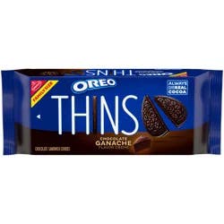 OREO Thins Chocolate Ganache Creme Chocolate Sandwich Cookies, Family Size, 12.33 oz