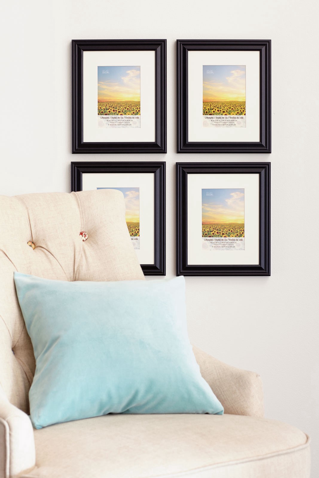 slide 5 of 5, 4 Pack Lifestyles 5" X 7" Black Frame With Mat By Studio Decor, 5 in x 7 in