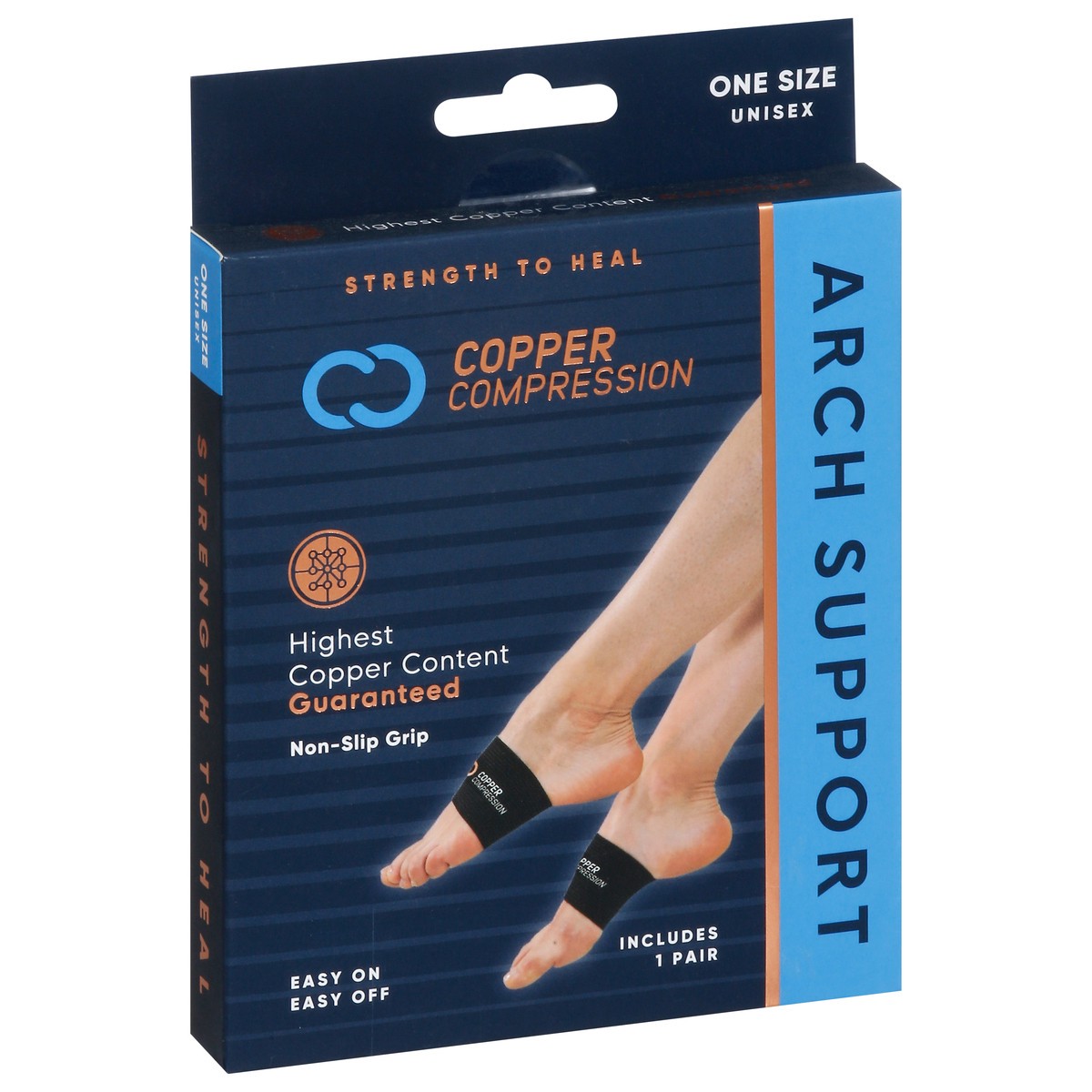 slide 7 of 9, Copper Compression One Size Arch Support, 1 ct