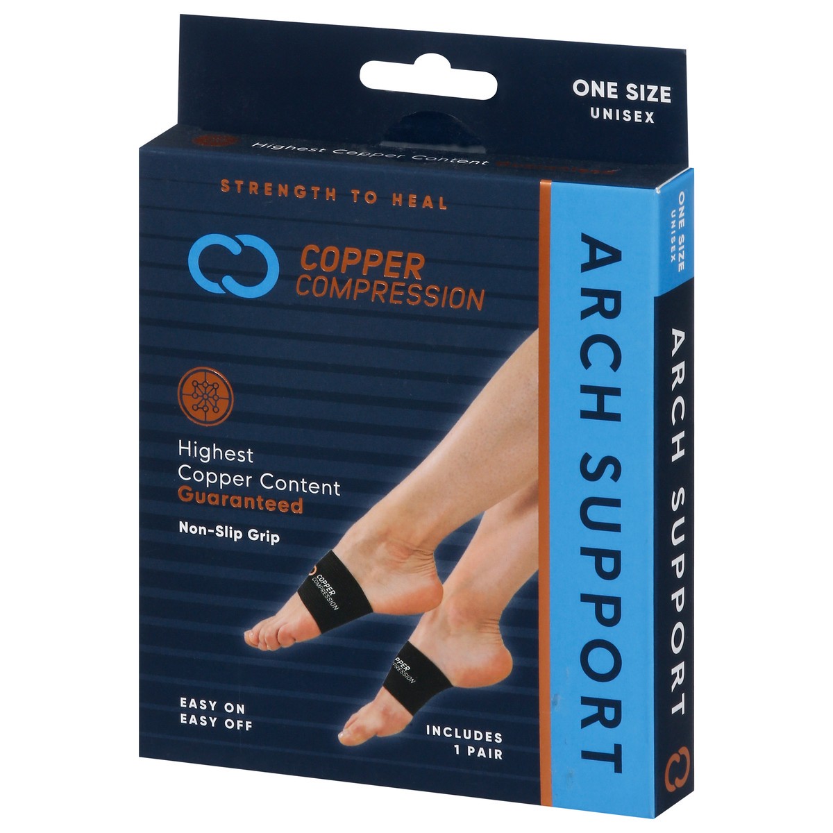 slide 5 of 9, Copper Compression One Size Arch Support, 1 ct