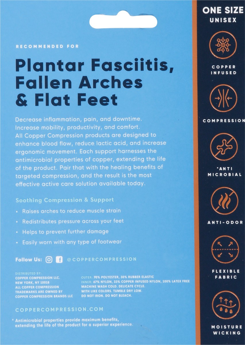 slide 8 of 9, Copper Compression One Size Arch Support, 1 ct