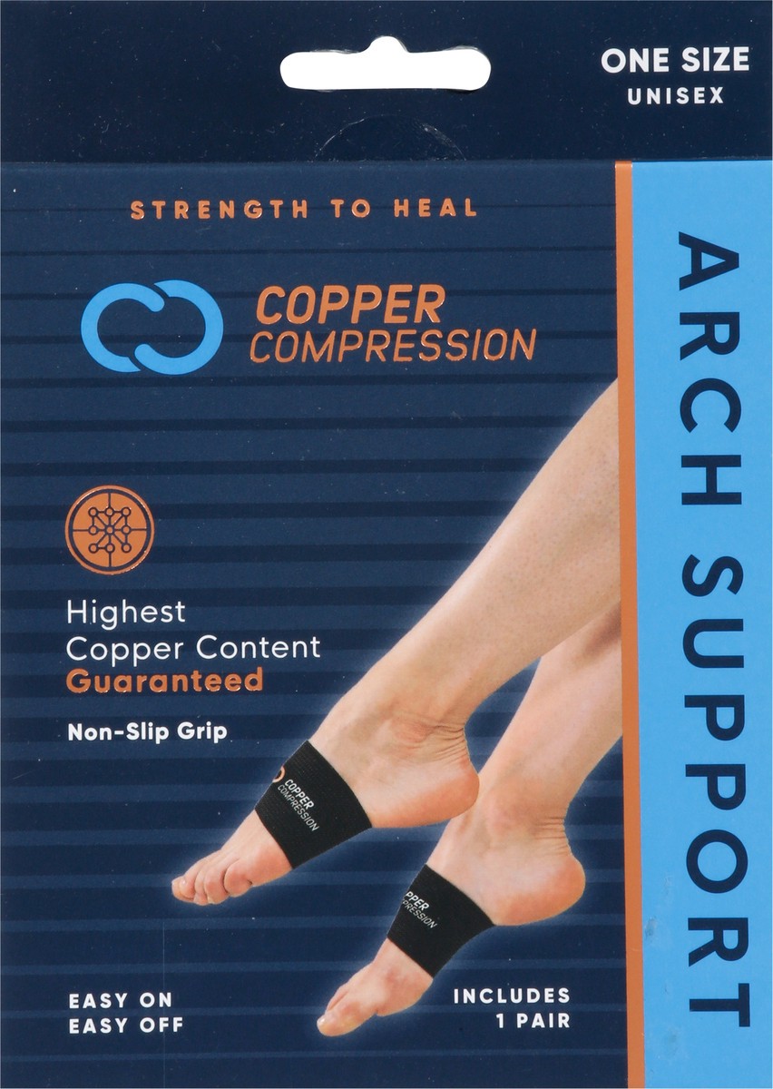 slide 2 of 9, Copper Compression One Size Arch Support, 1 ct