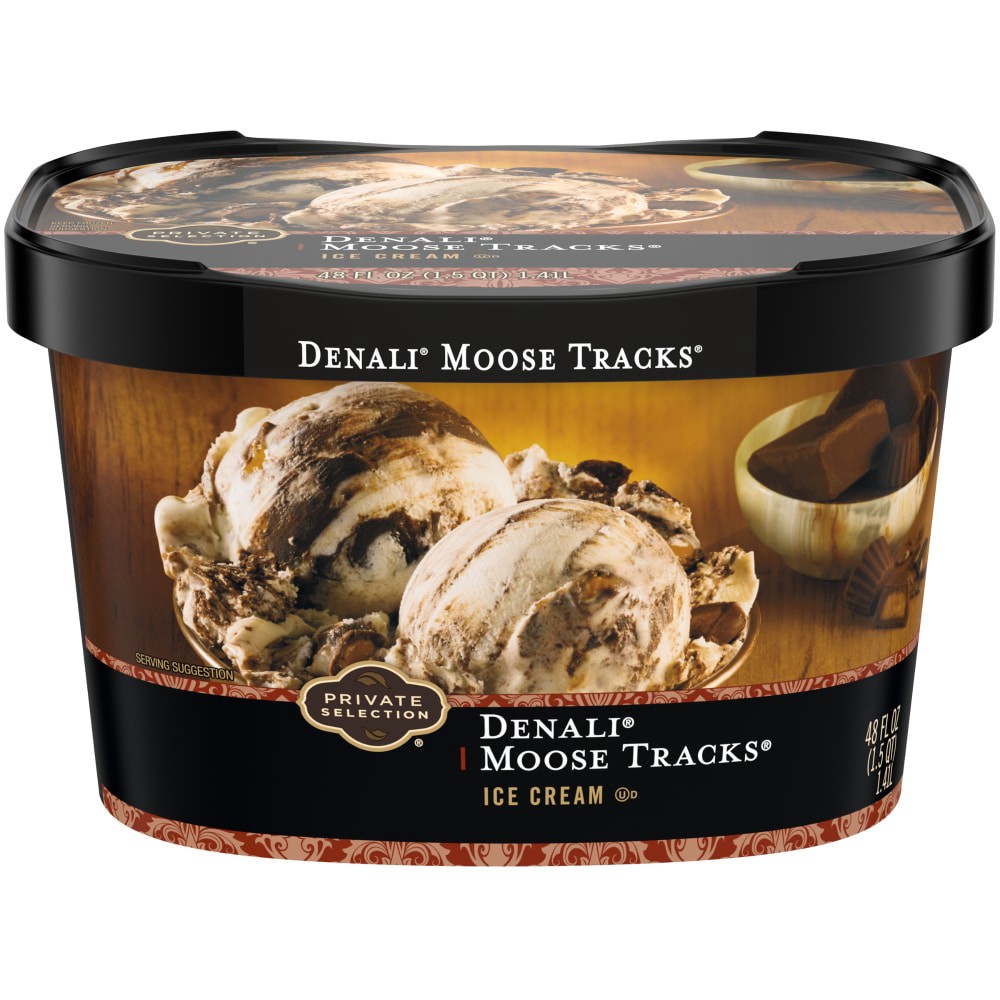 slide 1 of 6, Private Selection Denali Moose Tracks Ice Cream, 48 fl oz