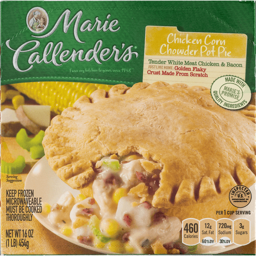 slide 9 of 18, Marie Callender's Chicken Corn Chowder Pot Pie, 16 Oz., 16 oz