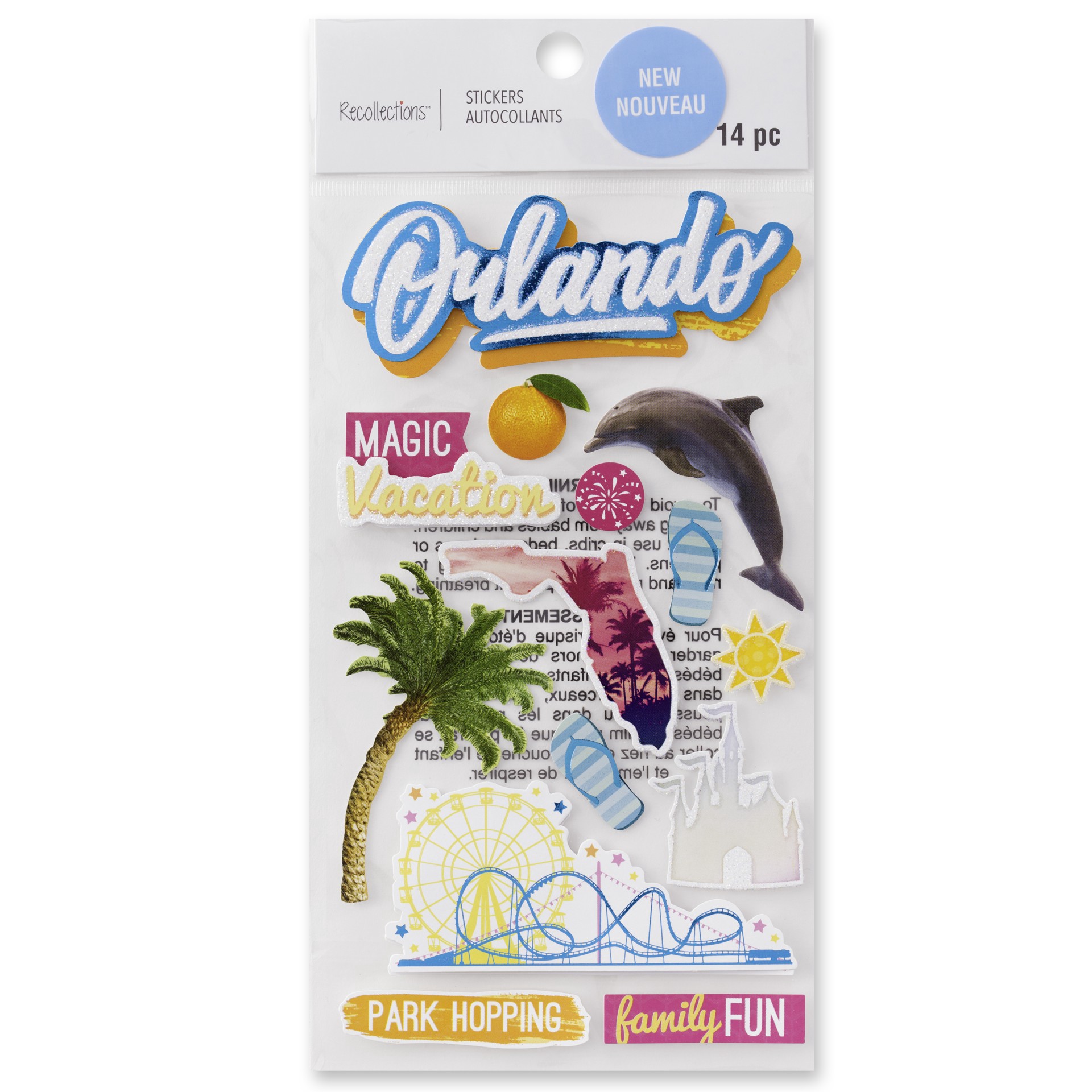 slide 4 of 5, Orlando Stickers By Recollections, 4 in x 8.5 in