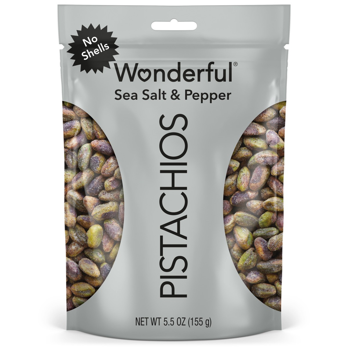 slide 1 of 2, Wonderful Pistachios No Shells Sea Salt & Pepper Nuts, 5.5 Ounce Bag, 5.5 oz