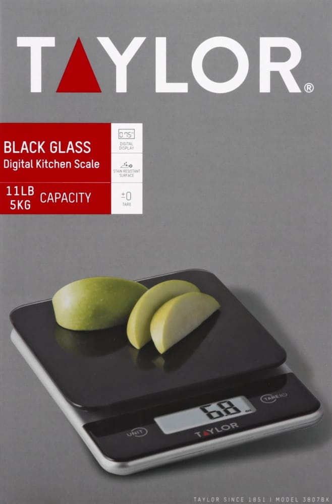 Taylor Digital Glass Top Food Scale Black 11 lb | Shipt