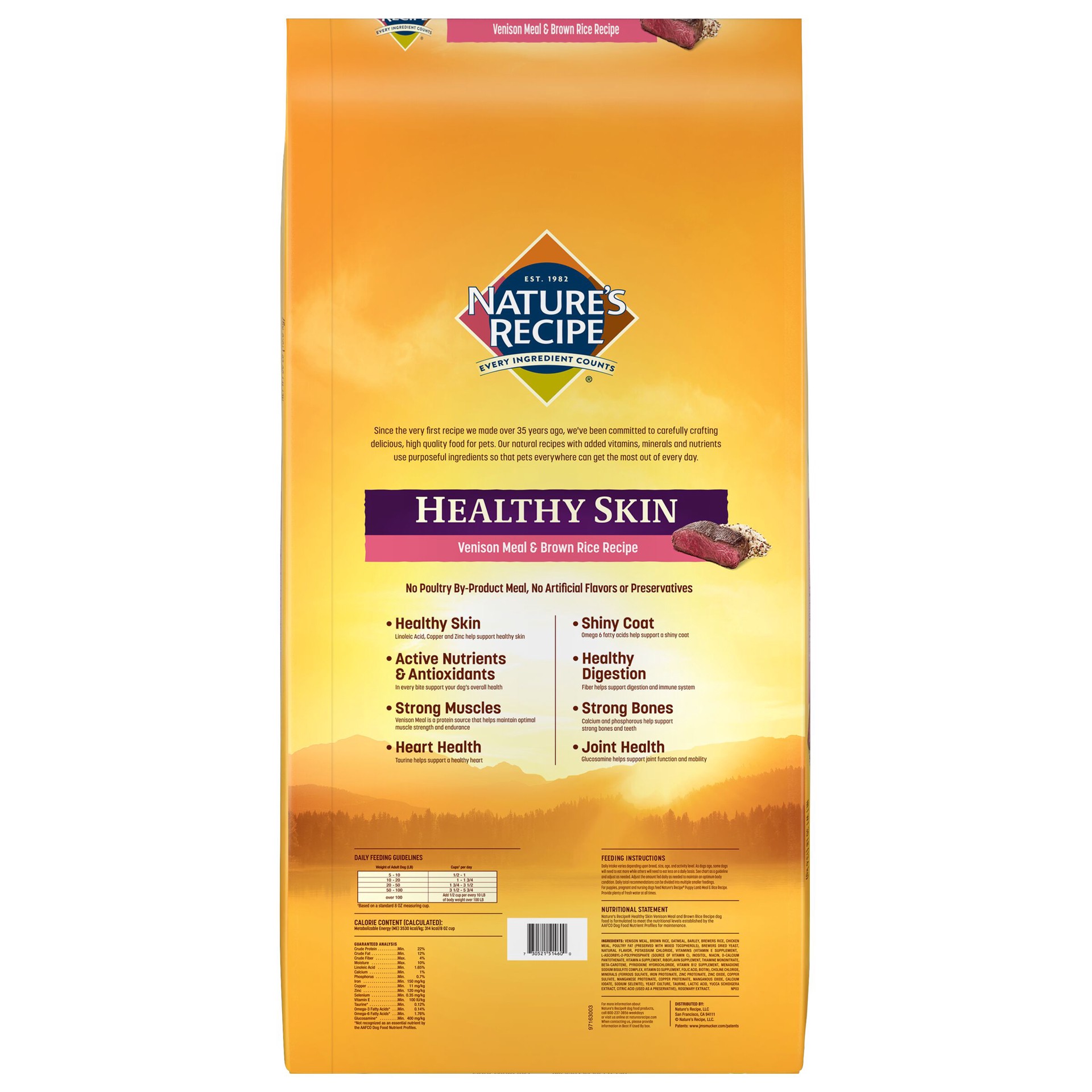 slide 6 of 7, Nature's Recipe Healthy Skin Venison Meal & Rice Recipe Dry Dog Food, 30 Pounds, 30 lb