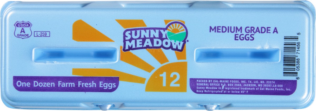 slide 2 of 9, Sunny Meadow Medium Grade A Farm Fresh Eggs Medium 12 ea, 12 ct