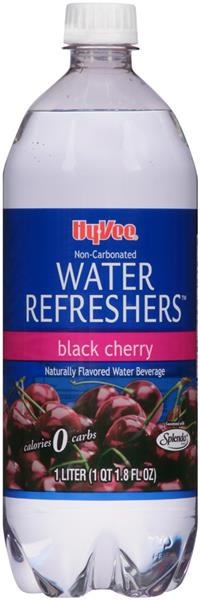 slide 1 of 1, Hy-Vee Water Refreshers Black Cherry Non-Carbonated Water Beverage, 1 liter