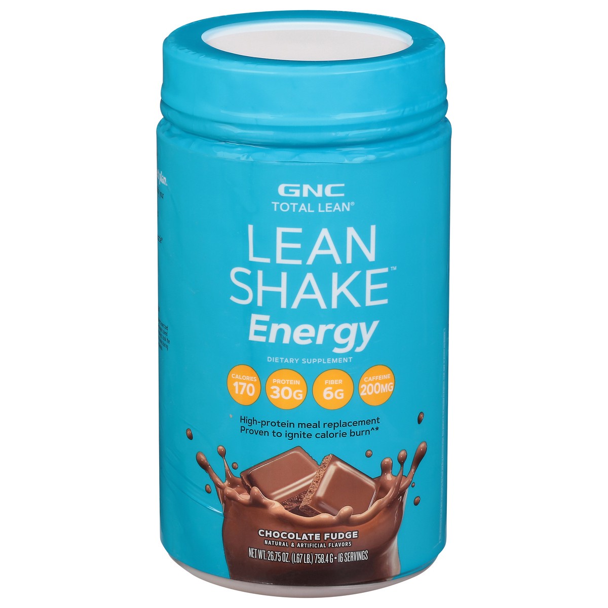 slide 1 of 13, GNC Total Lean Energy Chocolate Fudge Lean Shake 26.75 oz, 26.75 oz