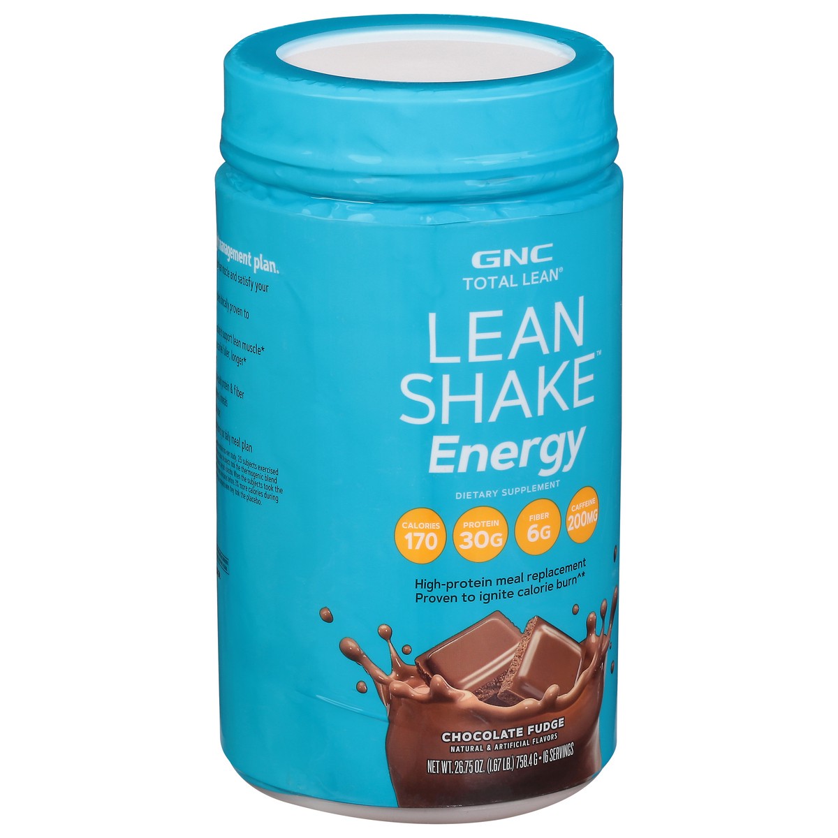 slide 12 of 13, GNC Total Lean Energy Chocolate Fudge Lean Shake 26.75 oz, 26.75 oz