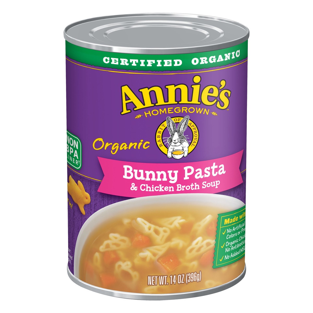 slide 7 of 9, Annie's Organic Bunny Pasta and Chicken Broth Soup, 14 oz, 14 oz